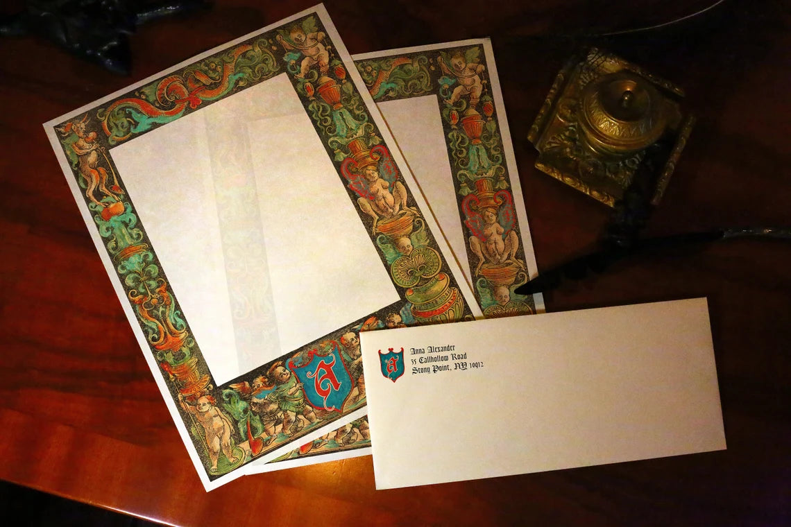 The Devil's In the Details, Luxurious Handcrafted Stationery Set for Letter Writing, Personalized, 12 Sheets/10 Envelopes