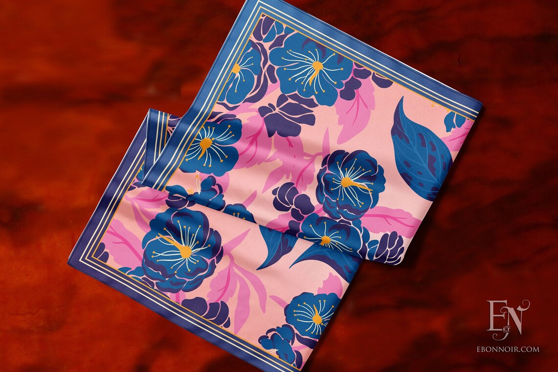 Tropicana Blossom, Luxurious Square Scarf/Wrap/Boho Shawl, Made to Order, Handmade and Cruelty-Free