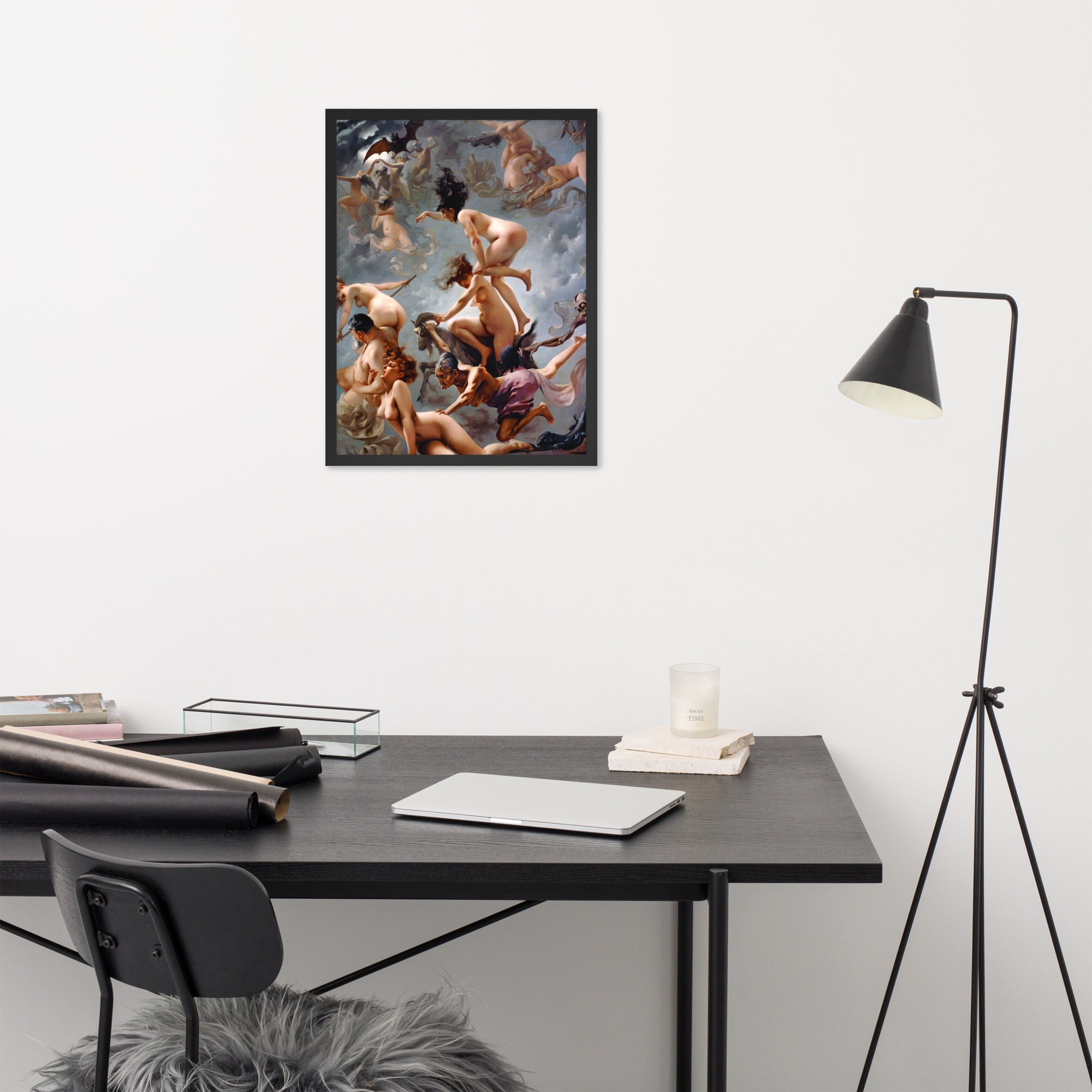 Witches going to their Sabbath by Luis Ricardo Falero, Framed Museum Quality Poster/Print, Available in Multiple Sizes