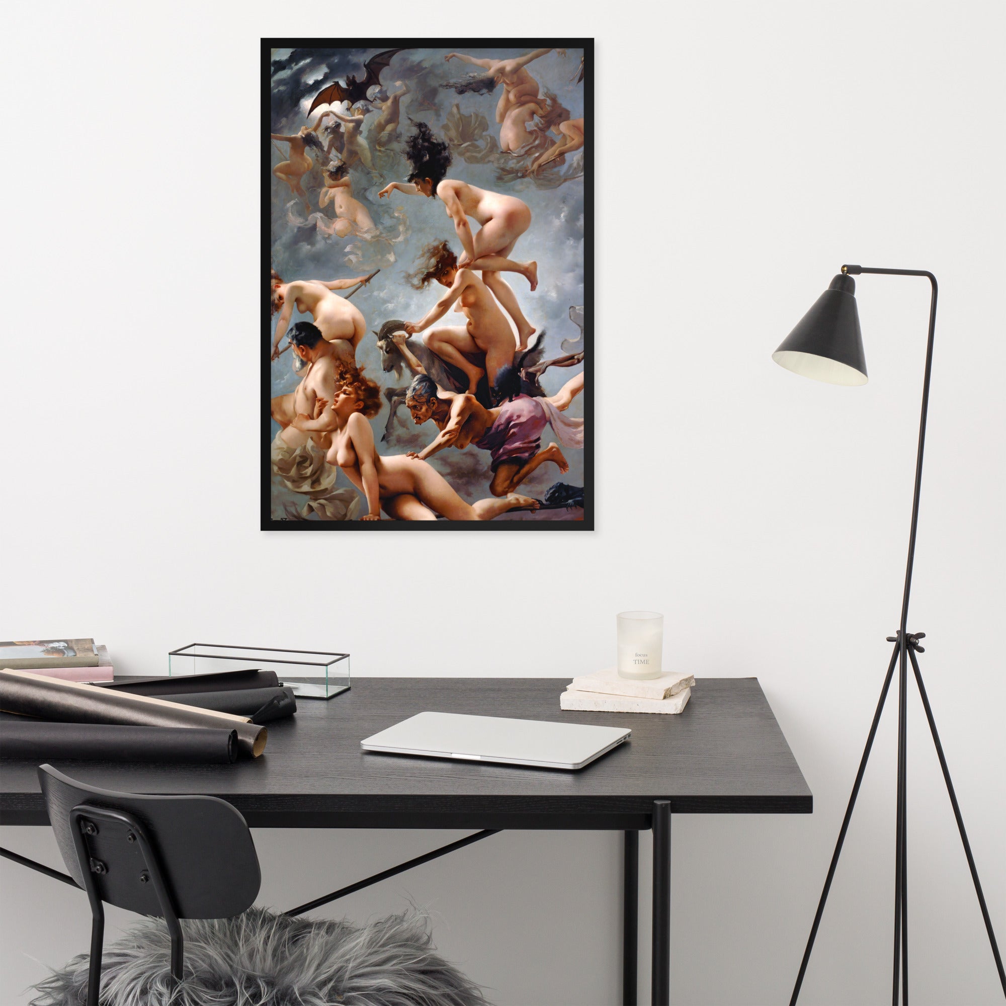 Witches going to their Sabbath by Luis Ricardo Falero, Framed Museum Quality Poster/Print, Available in Multiple Sizes