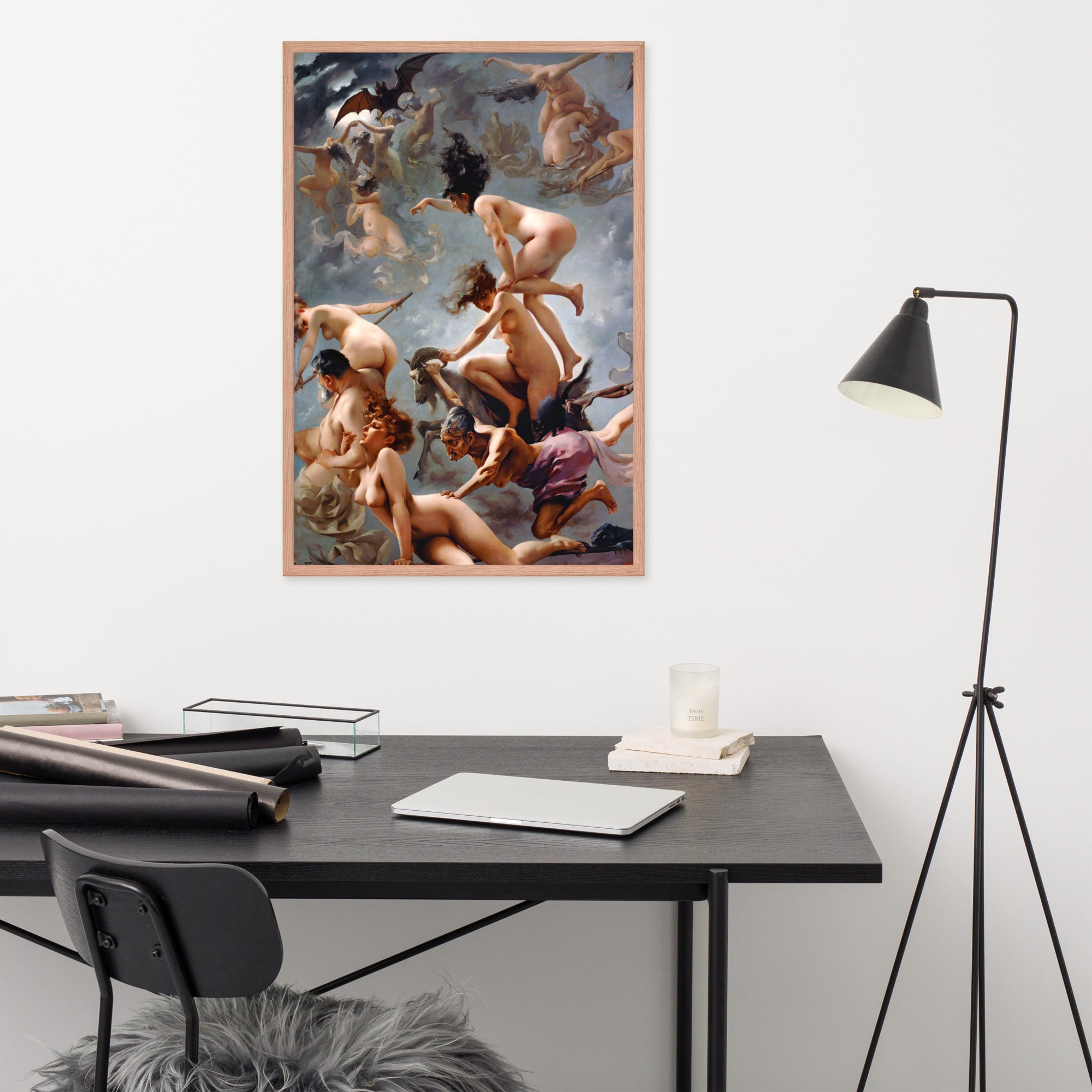 Witches going to their Sabbath by Luis Ricardo Falero, Framed Museum Quality Poster/Print, Available in Multiple Sizes