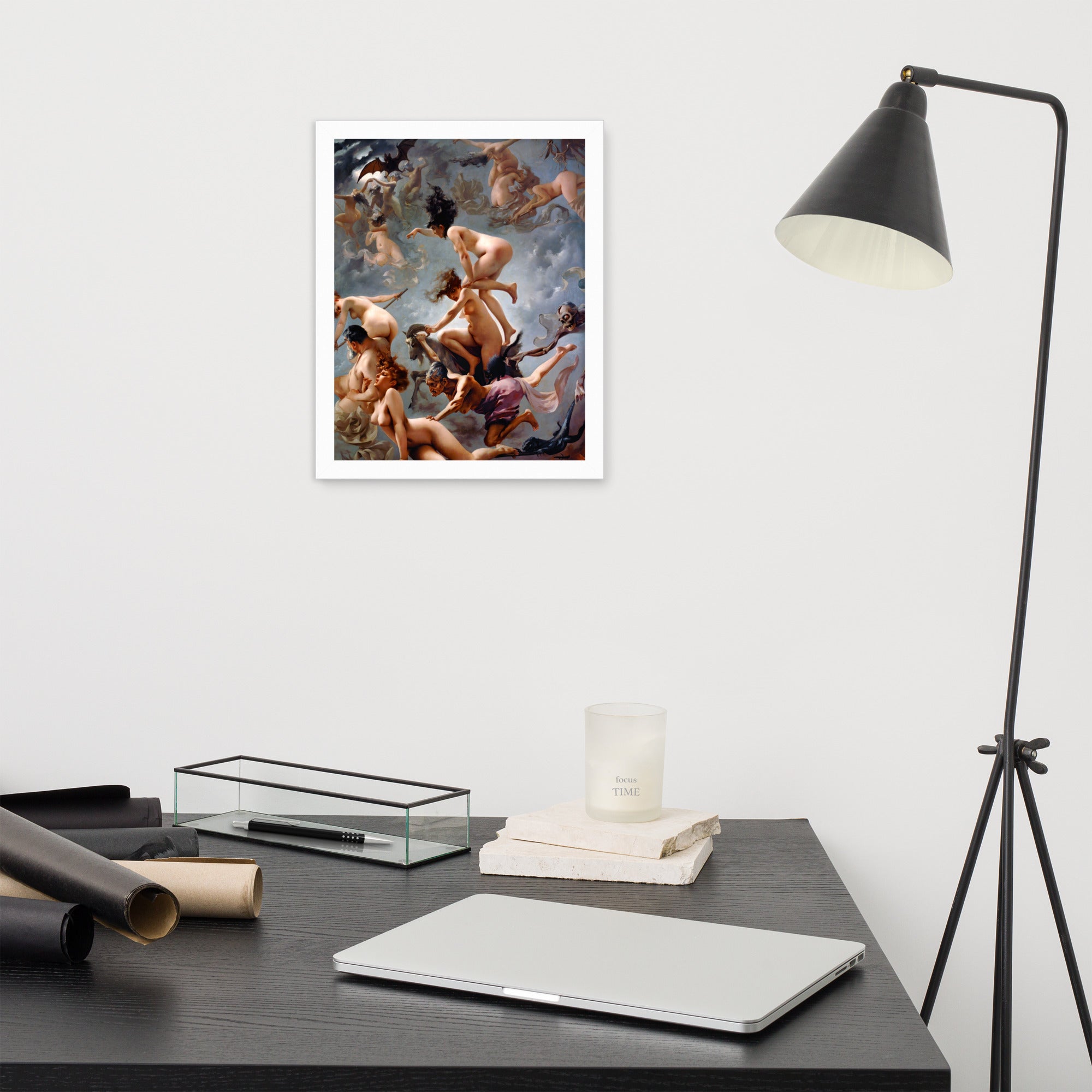 Witches going to their Sabbath by Luis Ricardo Falero, Framed Museum Quality Poster/Print, Available in Multiple Sizes