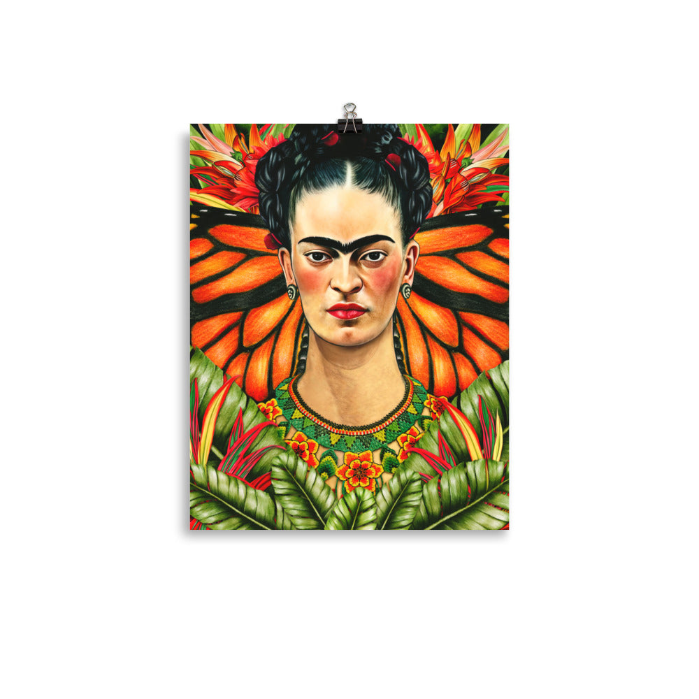 Portrait of Frida Kahlo, Tropical Maximalism Poster, Printed on Premium Photo Paper, Available in Multiple Sizes